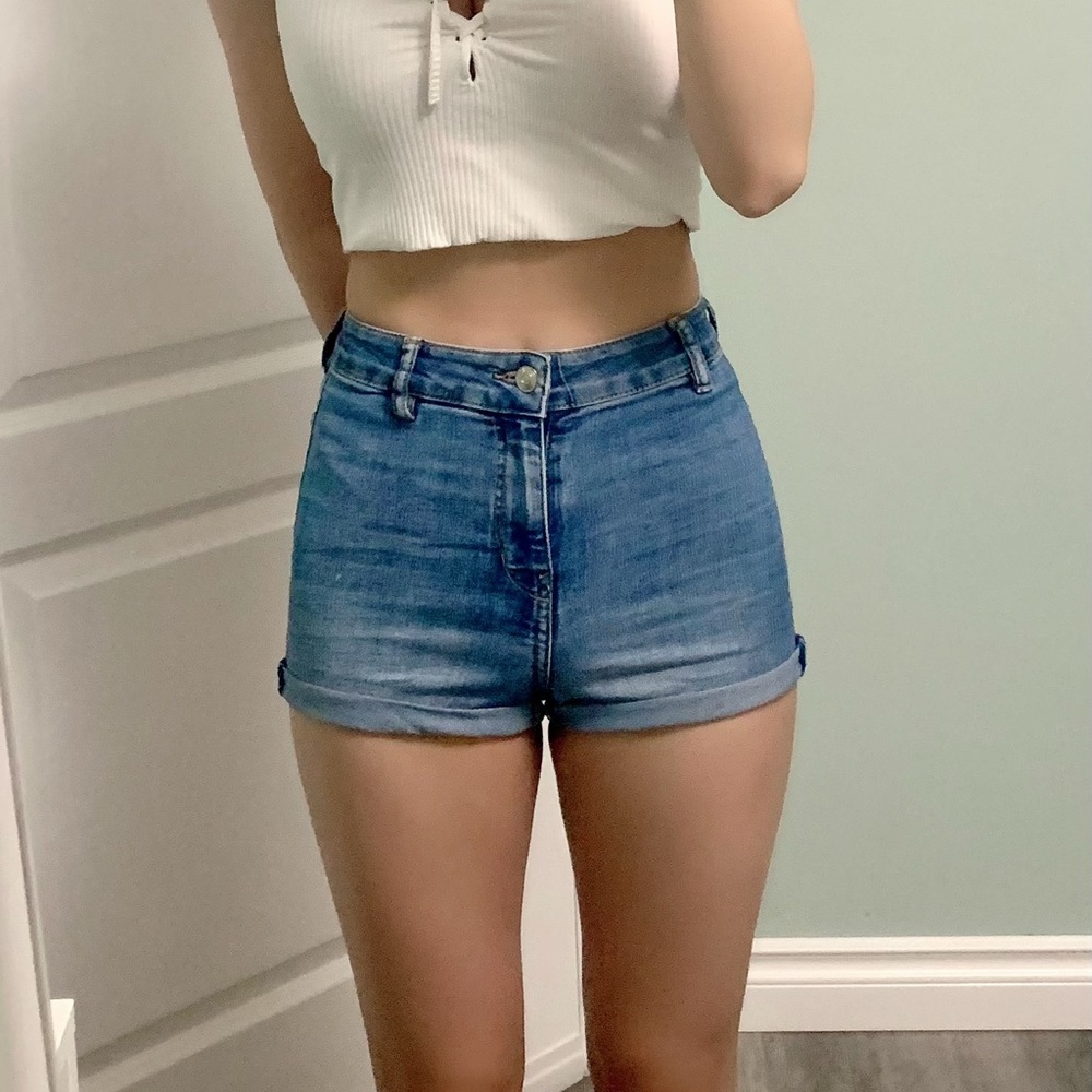 High Waisted Denim Shorts